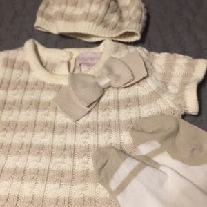 Knit dress with hat and tights 6-9 months